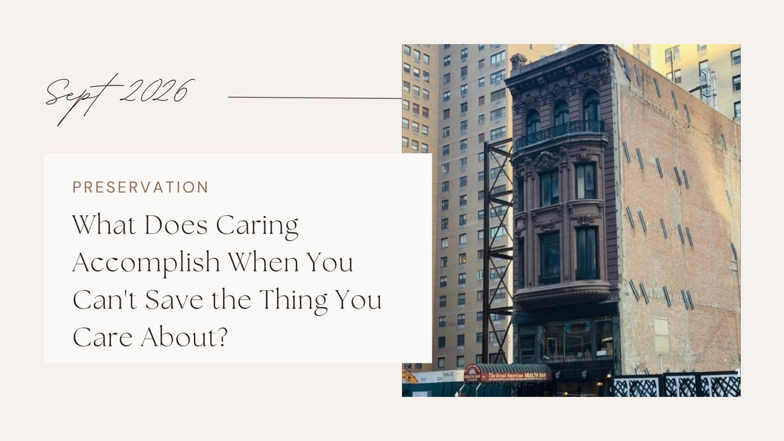 What Does Caring Accomplish When You Can't Save the Thing You Care About?