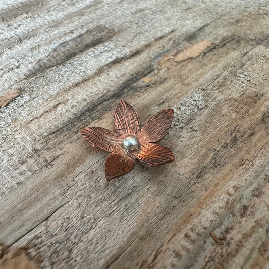 “Luella” Handmade Copper and Sterling Silver Floret Statement Ring with Custom Band