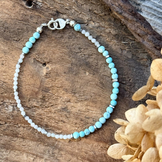 Sonora Turquoise and Amazonite Gemstone Beaded Bracelet | Narrow-Gauge Designs
