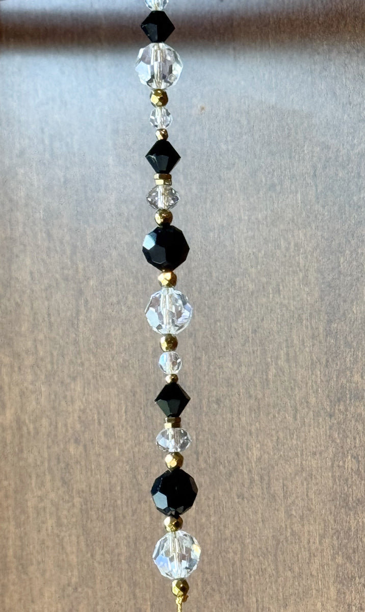 Victorian Cobweb Brass Suncatcher | Handmade with Vintage Crystals