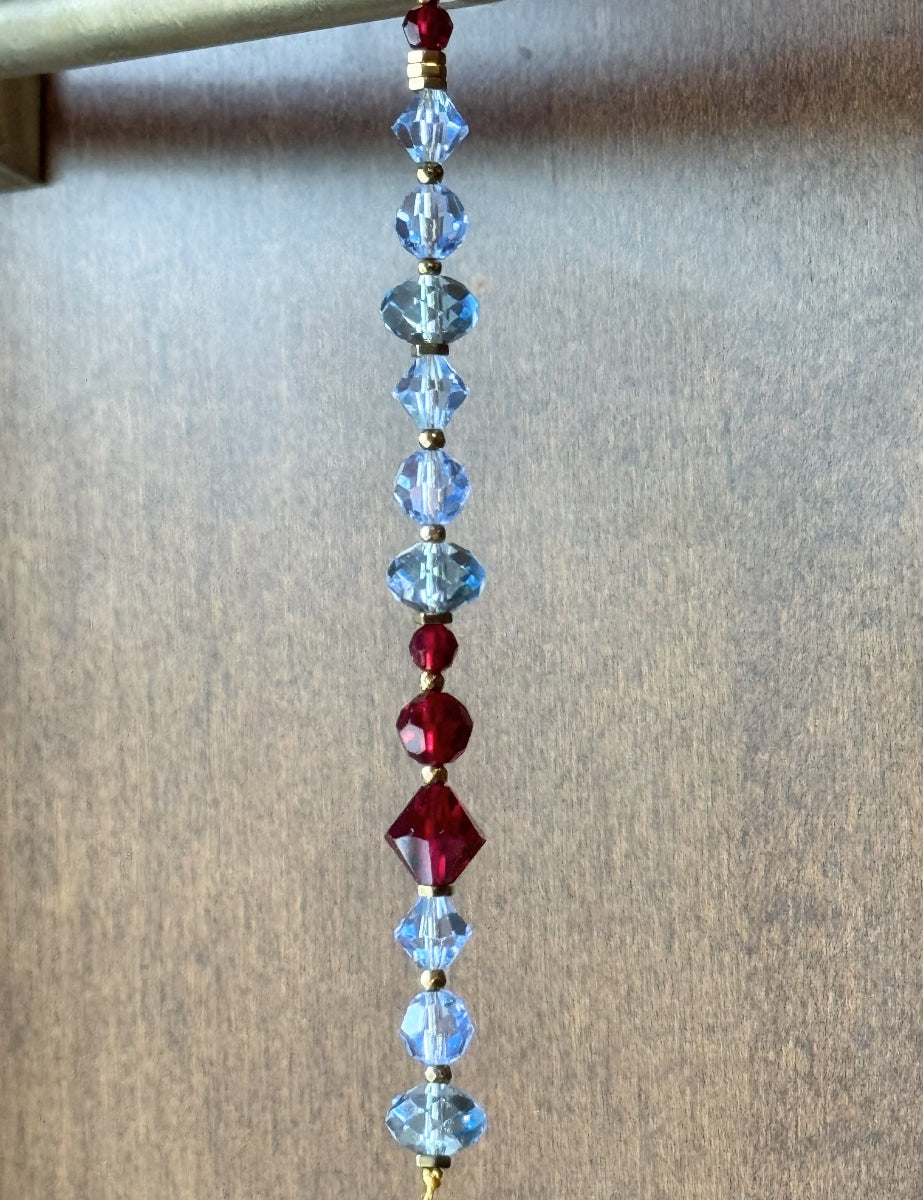 Victorian Cobweb Brass Suncatcher | Handmade with Vintage Crystals