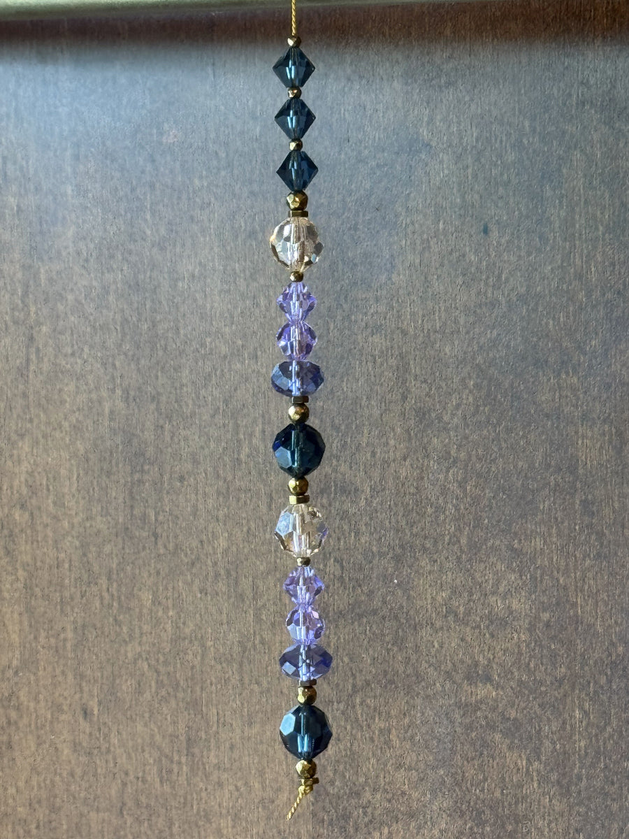 Victorian Cobweb Brass Suncatcher | Handmade with Vintage Crystals