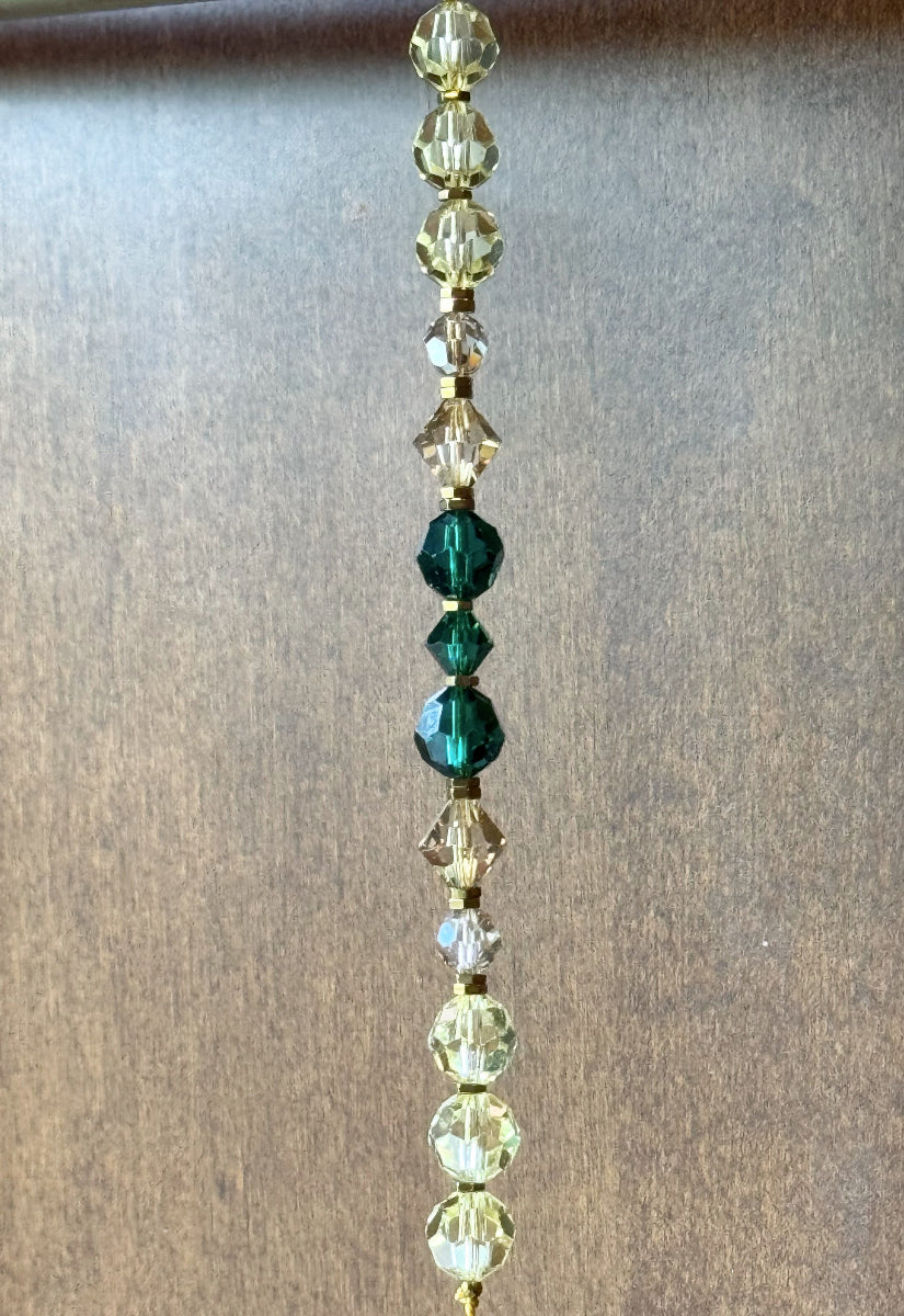 Victorian Cobweb Brass Suncatcher | Handmade with Vintage Crystals