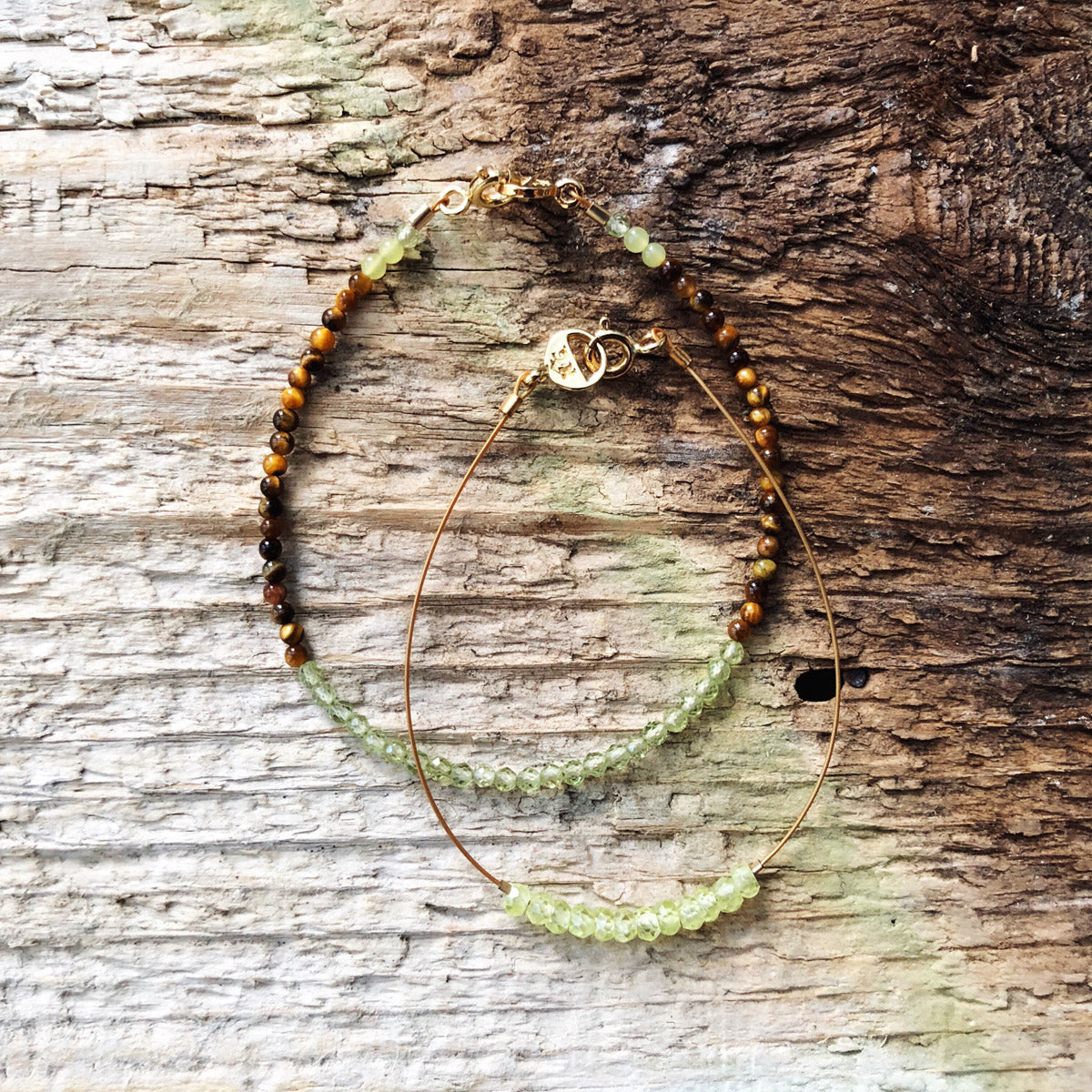 Peridot, Tiger Eye, Jade, Handmade Beaded Gemstone Minimalist Bracelets 